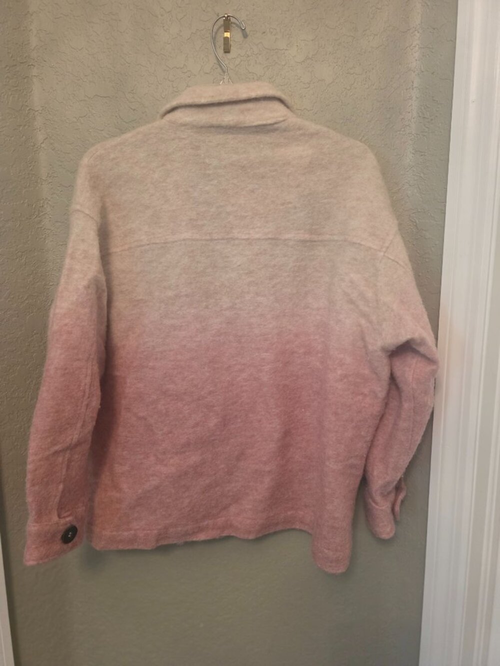 Zara Pink Beige Ombre Button Front Shacket size M EUC - Picture 4 of 7